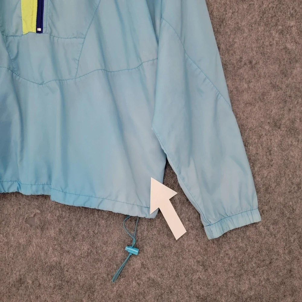 Vintage Nike Windbreaker Jacket Mens Large Blue‎ Half Zip Embroidered Swoosh 90s